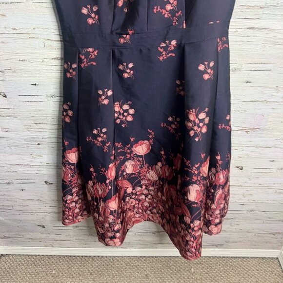 eShakti Size 1x Blue pink Floral Midi Dress 18 - Picture 2 of 7